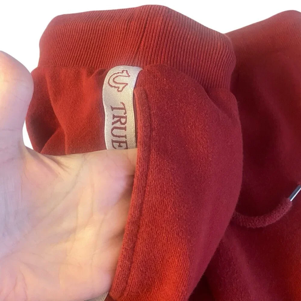 TRUE RELIGION Men Ticket Graphic Jogger Sweatpants Mid Rise Sz M Red Sports 3-37